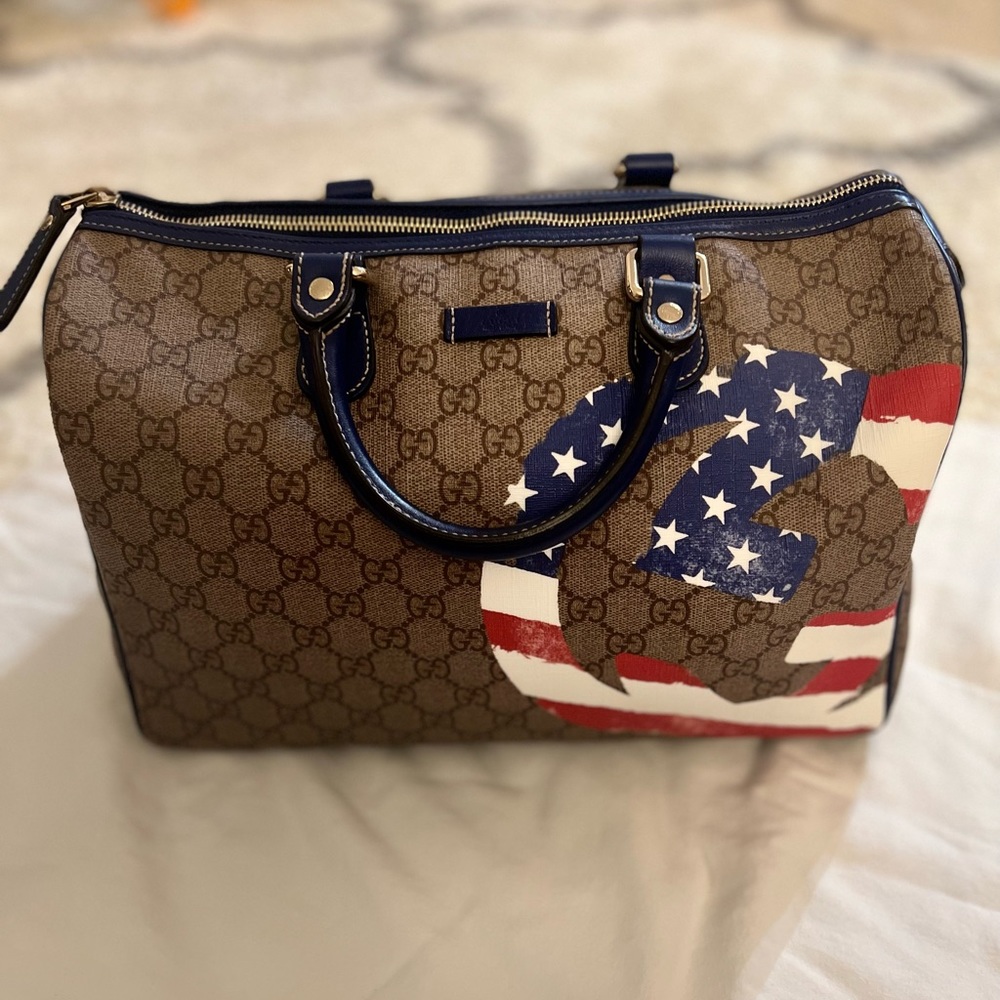 Boston American flag gucci bag